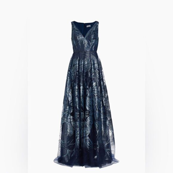 Rene Ruiz Collection Feather Jacquard Fit-&-Flare Gown size 6 - Picture 6 of 15